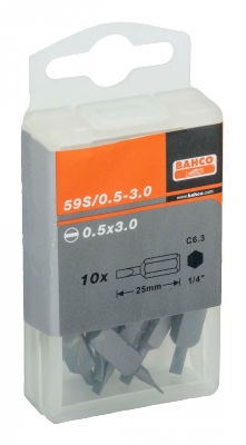 Bit 1/4&quot; do śrub płaskich 0.6x4.5x25 mm, 10 szt. BAHCO