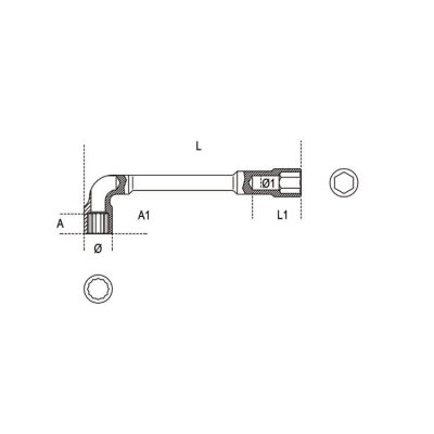 Klucz fajkowy dwustronny 23x23 mm, 932 Beta