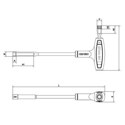 Klucz nasadowy 6-kątny kątowy dwustronny 9 mm, 941 Beta