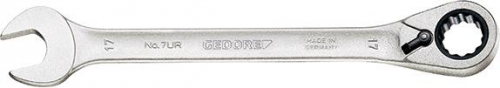 Klucz płaski 11mm, z przełączaną grzechotką pierścieniową, GEDORE