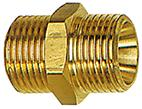 Zlaczka z podwoj.gwint, gwint zewn. G1/8&quot;xG1/4&quot;, rozmiar klucza 17mm z mosiadzu, RIEGLER