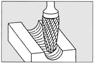 Maly frez trzpieniowy ze stopow twardych, lukowo-zaokraglony 0613 53mm 6x13mm Pferd