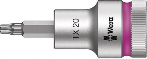 Nasadka wktetakowa 1/2&quot;z funkcja przytrzym. do srub z lbem z gniazdemTORX 45x60mm Wera