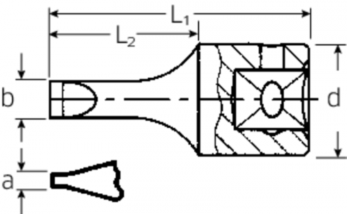 Nasadka 1/4&quot; wkrętakowa płaska 0,6x3,5mm,krótka STAHLWILLE
