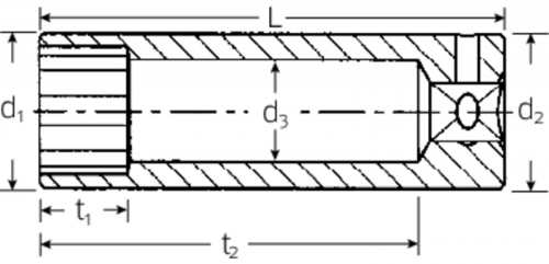 Nasadka 1/4&quot; rozmiar 7/16&quot;, 12-kątna, długa STAHLWILLE