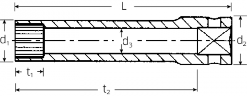 Nasadka 3/8&quot; SPLINE-DR 3/8&quot;=12mm STAHLWILLE