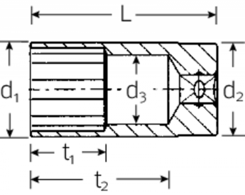 Nasadka 3/8&quot; rozmiar 11/16&quot;, długa, 12-kątna STAHLWILLE