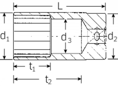 Nasadka 1/2&quot; rozmiar 1 3/16&quot;, 12-kątna, długa STAHLWILLE