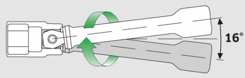 Przedłużka kątowa 1/4&quot; L=150mm z przegubem wobble-drive STAHLWILLE