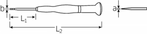 Wkrętak płaski  0,4x2,5x75mm dla elektroników STAHLWILLE