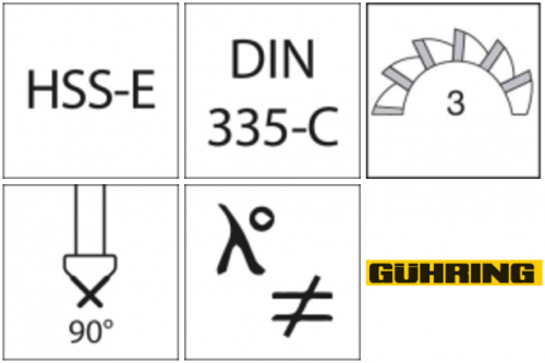 Pogłębiacz stożkowy HSCO TiAlN 90° 10,4mm