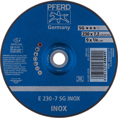 Tarcza scierna do obr. zgrubnej, odsadzona do V2A A30NSG 178x7,2mm PFERD