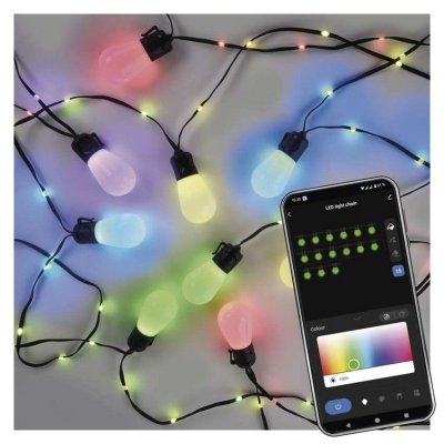 GoSmart Łańcuch świetlny LED RGB IC, 15 żarówek, 15 m, IP 65, WiFi