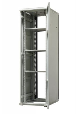 Szafa ramowa stojąca EmiterNet Top, 42U, drzwi przód blacha/szkło, 600x800x1980mm (szer./gł./wys.) (w zestawie: panel 4 wentylat