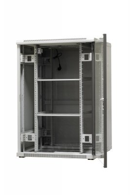 Szafa ramowa stojąca EmiterNet Top, 24U, drzwi przód blacha/szkło, 800x800x1180mm (szer./gł./wys.) (w zestawie: panel 4 wentylat