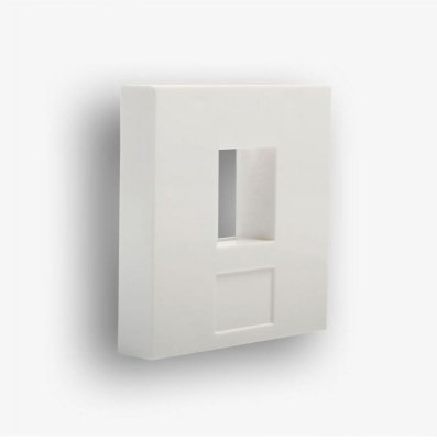 Adapter 45x45mm 1xRJ45, RJ12, biały