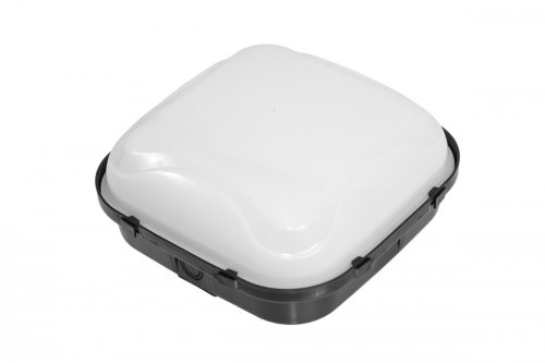 Oprawa PANDA KARO, E27, 18W, klosz mleczny, podstawa czarna, z czujnikiem ruchu, odporna na UV, 230V, IK10, IP54, D.317354CRM Pawbol