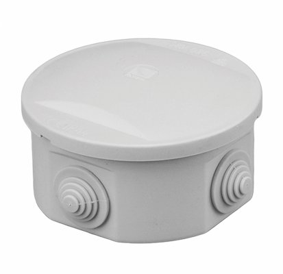 Puszka hermetyczna S-BOX 80x40, 4 dławiki, okrągła, szara, IP44, S-BOX 026O, Pawbol