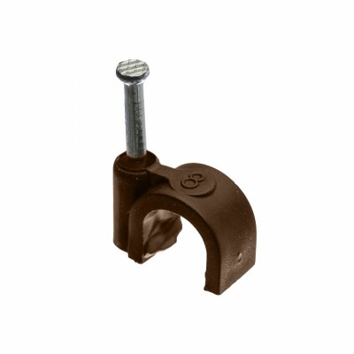 Uchwyt kablowy z gwoździem, fi8mm, okrągły, brązowy, 50szt, H.7007B -50 Pawbol