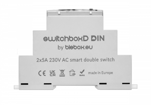 Podwójny przełącznik &quot;ON/OFF&quot; na szynę DIN switchBoxD DIN BleBox