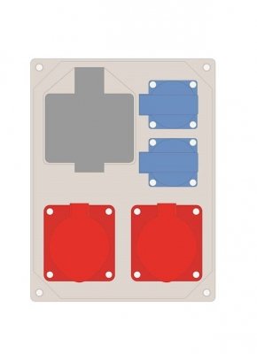 Rozdzielnica MIKO-4M, 32/5 + 16/5 + 2x230V, IP44 (E901304013)