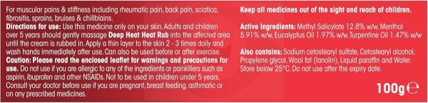DEEP HEAT 100g maść rozgrzewająca krem przeciwbólowy przeciwzapalny