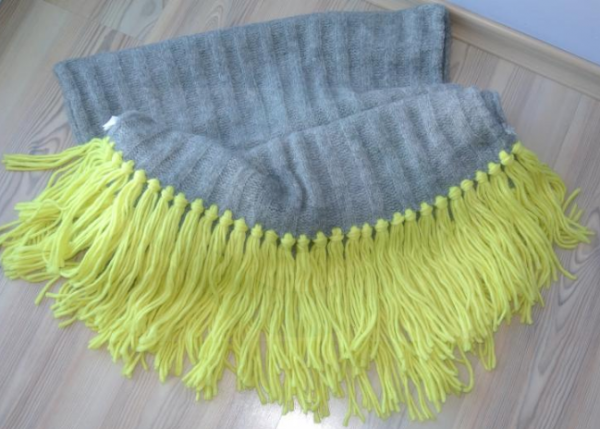 SZAL DUŻY SZARY-LIMONKA H&amp;M  