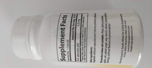 Kwas alfa liponowy ALA 0.25 mg - 90 kapsułek Alpha Lipoic Acid