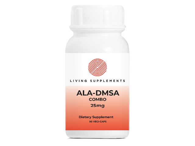 ALA/DMSA COMBO 25 mg  = kwas alfa liponowy ALA 25 mg + kwas dimerkaptobursztynowy DMSA 25 mg  - 90 kapsułek 
