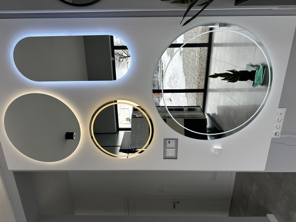 Lustro okrągłe srebrne 4mm koło fi 400mm
