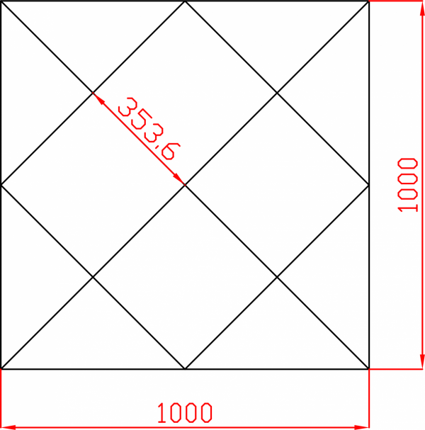 Lustro Glamour 1000mm x 1000mm faza 12mm PREMIUM