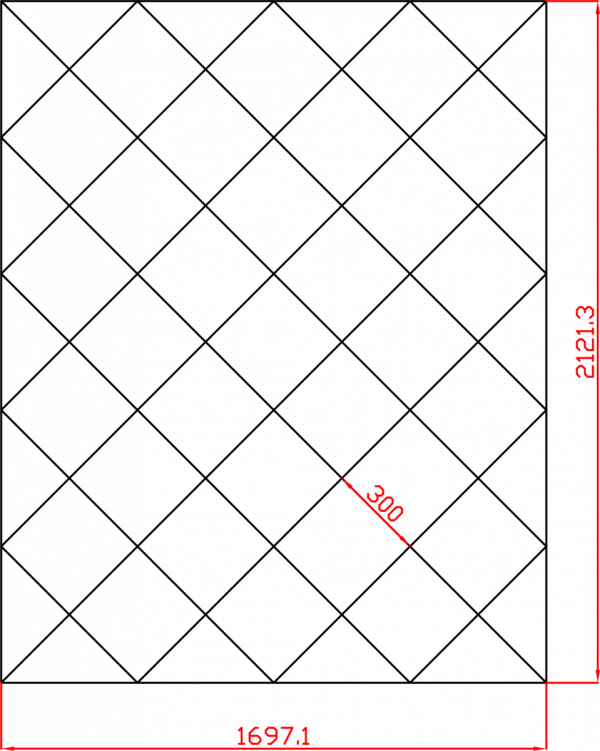 Lustro Glamour na każdy wymiar płytki lustrzane fazowane 1697,1mm x 2121,3 faza 12mm