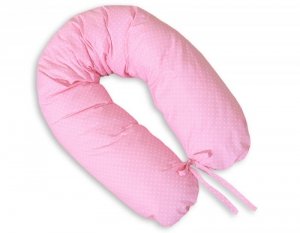 Poduszka ciążowa Longer dla kobiet w ciąży do spania - Kropki na różu 