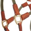 Kantar KAVALKADE ze skóry i sznurka Cavo - z uwiązem w komplecie - cognac / khaki