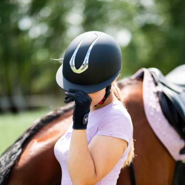 Kask z Szerokim Daszkiem York Amethyst Shiny Silver