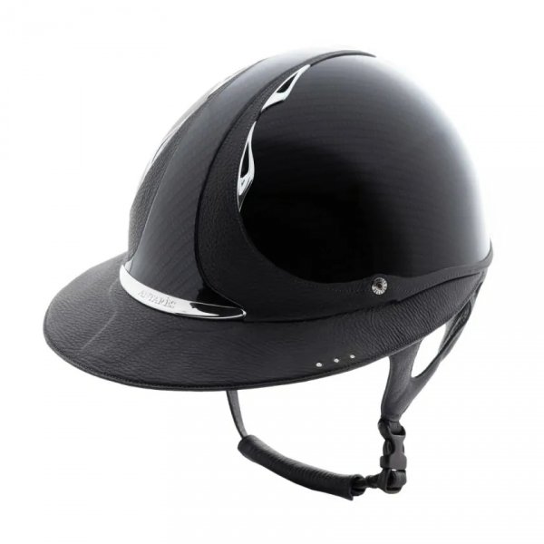 Kask Antares Premium Glossy Eclipse Carbon- szeroki daszek - Swarovski