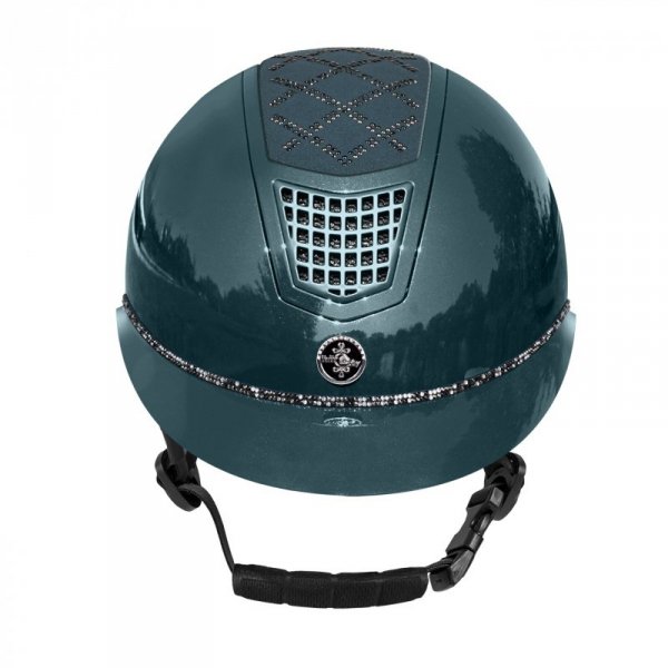 Kask z Szerokim Daszkiem Fair Play QUANTINUM 2.0 W-V SPOTLIGHT  SHINY SILVER ciemnozielony