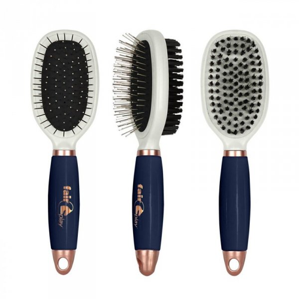 Szczotka z Miękką Silikonową Rączką dwustronna Fair Play EDEL granatowy