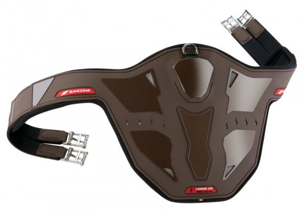Popręg skokowy z Fartuchem - Zandona CARBON AIR STUD - brązowy