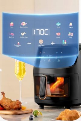 FRYTKOWNICA BEZTŁUSZCZOWA AIR FRYER LINBOX CZARNA