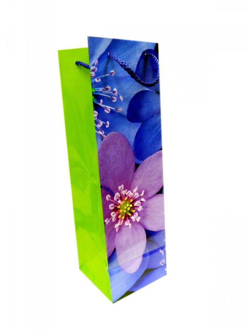 Ozdobne opakowanie, torebka na prezent &quot;butelka&quot; 12x35cm wz. Flower 002