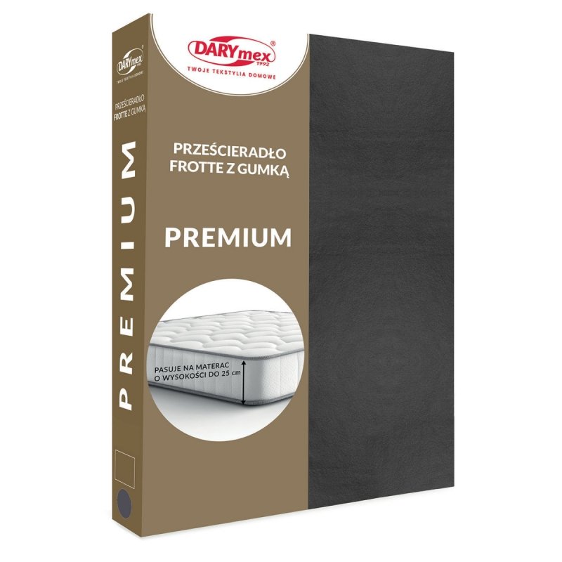Prześcieradło Frotte PREMIUM na wysoki materac 140x200 na gumkę wz. 041 antracyt