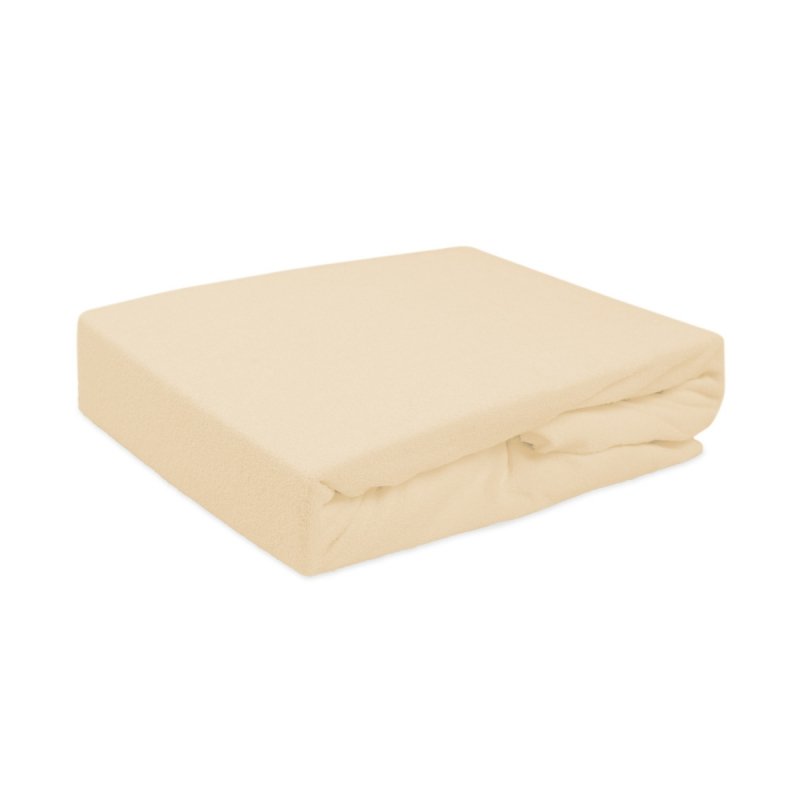 Prześcieradło Frotte PREMIUM na wysoki materac 220x200 na gumkę wz. 047 jasny beż