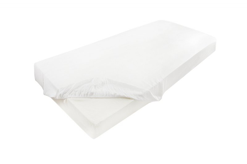Prześcieradło PREMIUM jersey z lycrą na wysoki materac 90x200 z gumką wz. 01A biały
