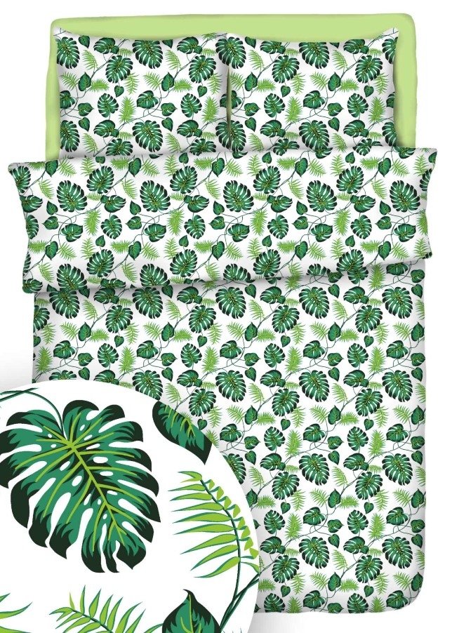 Poszewka 70x80 - KORA bawełniana wz. Liście palm