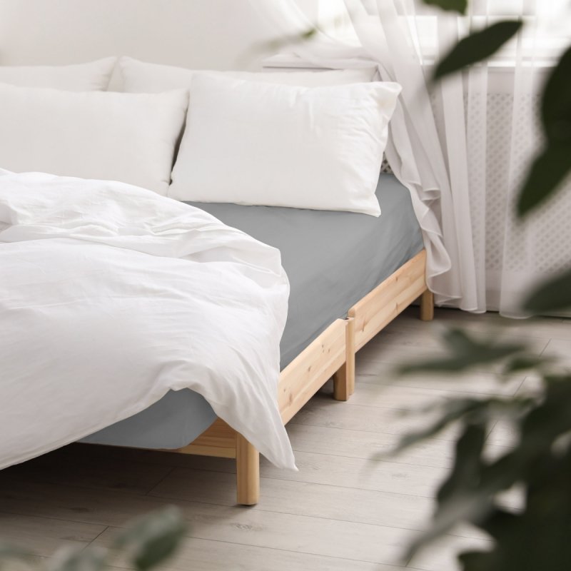 Prześcieradło satynowe bez gumki 220x200 popiel 024