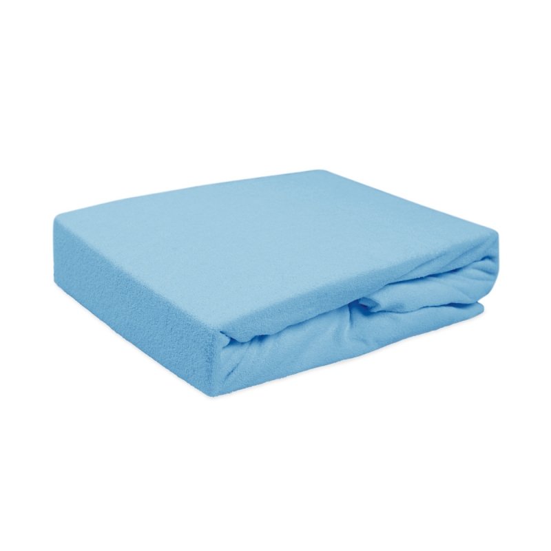 Prześcieradło Frotte PREMIUM na wysoki materac 140x200 na gumkę wz. 009 niebieski