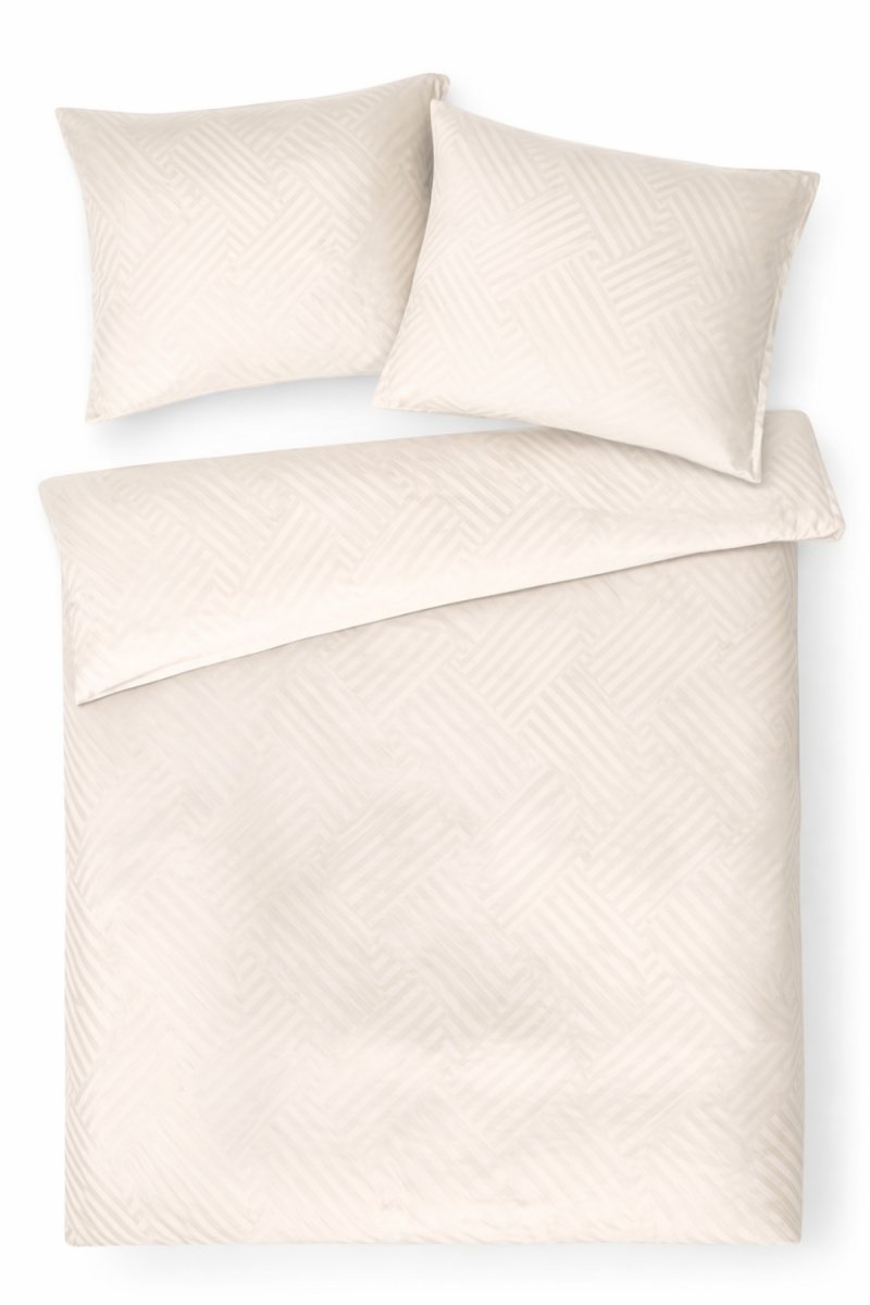 Pościel satyna ADAMASZEK geometryczny 160x200 wz. 15 jasny beż