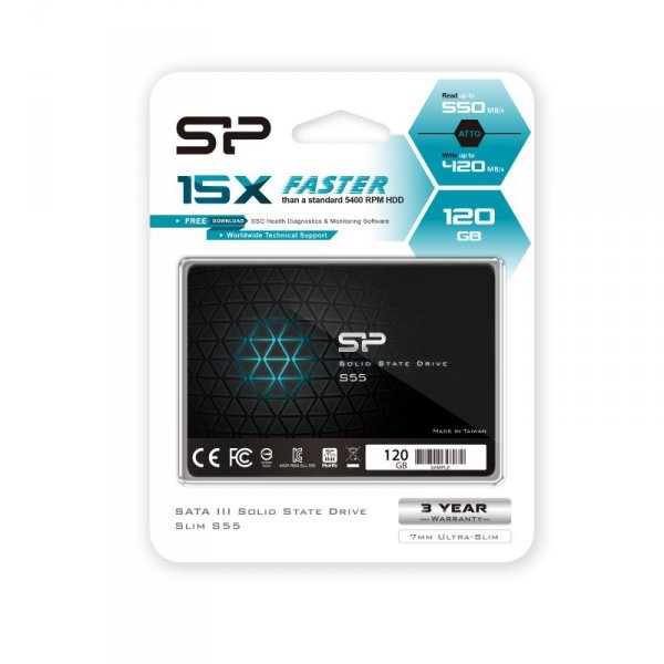 Dysk SSD Silicon Power S55 120GB 2,5&quot; SATA III 550/420 MB/s (SP120GBSS3S55S25)