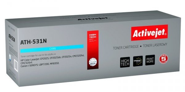 Toner Activejet ATH-531N (zamiennik HP 304A CC531A, Canon CRG-718C; Supreme; 3200 stron; niebieski)
